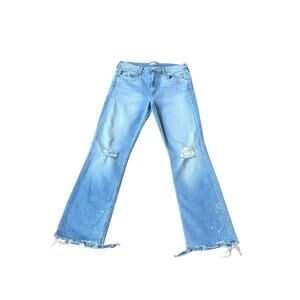 Mother Nice Shot Dutchie Ankle Distressed Jeans Size 30